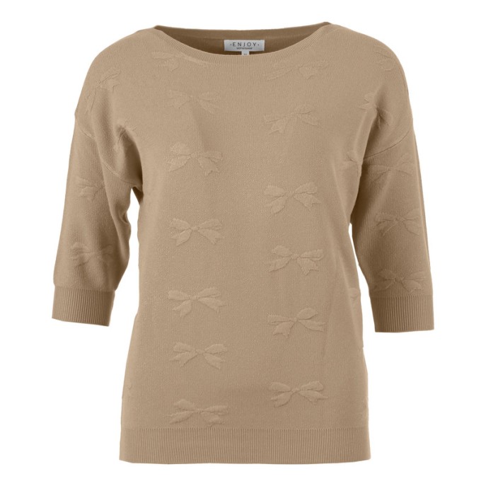 Z Enjoy Pullover KM strikjes Zand